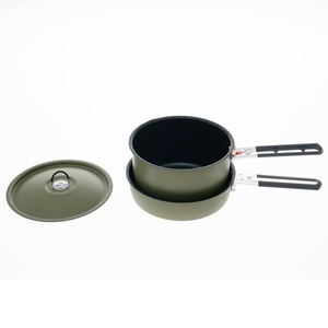 Ustensiles de cuisine d'extérieur, poêle antiadhésive, pot portable avec revêtement en téflon, pot à soupe, ustensiles de cuisine pliables en deux parties - Product Image 2