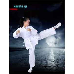 Kimono de karaté pour jeunes en toile de coton épaisse de qualité supérieure, coutures renforcées, blanc, uniforme traditionnel d'arts martiaux, Dobok d'entraînement - Product Image 4