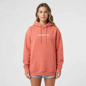 Sudadera con Capucha Oversize para Mujer, Color Rosa Coral, Hombros Caídos, Larga, Informal, Lisa - Product Image 1