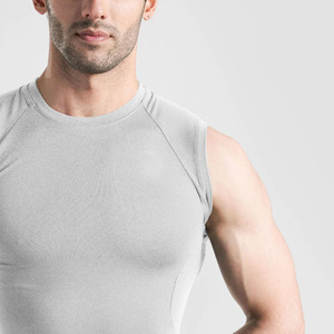 Premium Cotton Mens Tight Fit Gym Tank Top Sleeveless Muscle <b>Stringer</b> <b>Vest</b> Ribbed Breathable & Custom Logo - Product Image 3