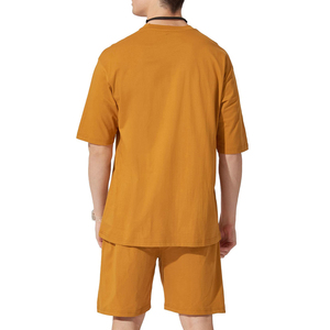 Mens Casual Terry <b>Twin</b> <b>Set</b> Custom Two-Piece Summer Short Solid Front Premium Quality 100% Cotton Quick Dry - Product Image 2