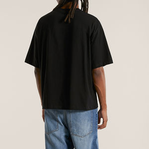 T-shirt pour homme de qualité supérieure, 100% coton, col roulé, manches régulières, coupe régulière, style formel, design à motifs, respirant - Product Image 5