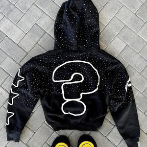 Sweat à capuche d'hiver WSL 400 g/m² personnalisable avec broderie et impression, fermeture éclair, en molleton bouclette, orné de strass, coupe classique, écologique - Product Image 2