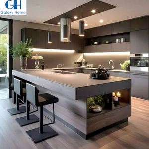 Foshan, fabricant <span class=keywords><strong>de</strong></span> meubles sur mesure, designs <span class=keywords><strong>de</strong></span> cuisines modernes avec armoires grises peintes, projet <span class=keywords><strong>de</strong></span> meubles, ensemble d'armoires <span class=keywords><strong>de</strong></span> <span class=keywords><strong>cuisine</strong></span> motorisées <span class=keywords><strong>de</strong></span> luxe - Product Image 2