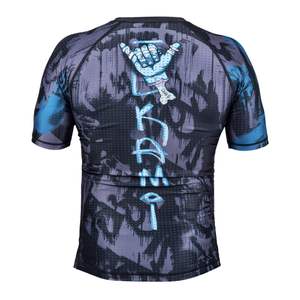 Camisetas de compresión de manga corta para hombre, ajustadas, transpirables, para fitness, BJJ, MMA, con costuras tejidas. - Product Image 4