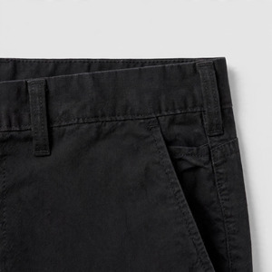 Pantalon Oxford en coton noir pour homme, coupe droite, taille mi-haute, fermeture boutonnée, décontracté, respirant, poches latérales, tissu tissé printanier - Product Image 2