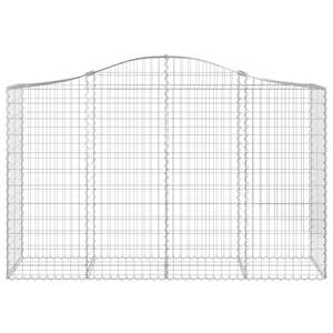 Grand panier gabion décoratif en fil de fer galvanisé argenté avec incrustations en maille - Product Image 3