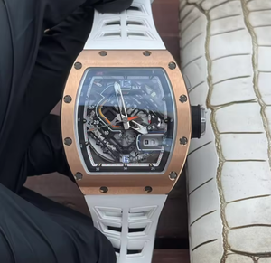 Montre-bracelet mécanique de luxe personnalisée pour homme, chronographe squelette en titane, forme tonneau, vente en gros, 44 mm - Product Image 4