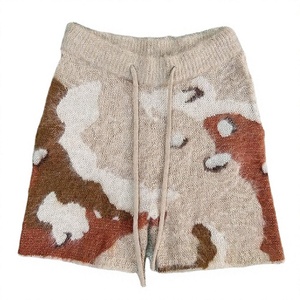 Knitted Camouflage Men's Shorts Mid Waist Drawstring Casual Short Length <b>100</b>% Acrylic Woolen Fabric Breathable Style - Product Image 3