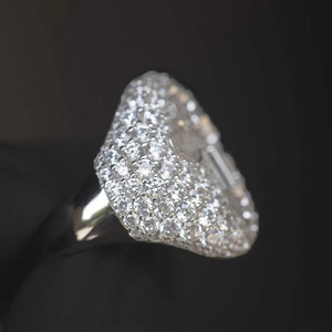 Anillo de Moissanita para Hombre, Estilo Hip Hop, con Incrustaciones Completas de Piedras, Corte Baguette, Diseño de Cruz, Religioso, Personalizado, Estilo Rapper, Bañado en Rodio, con Engaste Pavé, en Plata - Product Image 5