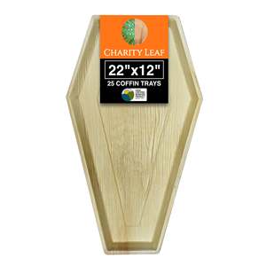 Vassoio a Forma di Bara in Foglie di Palma Naturale 56x30 cm - Elegante Stoviglie e Decorazione per Tavoli da Festa - Product Image 1