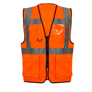 Gilet de sécurité réfléchissant de haute qualité ANSI Classe 2 Vert Orange avec logo personnalisé Vêtements de travail en gros Sécurité routière Haute visibilité - Product Image 5