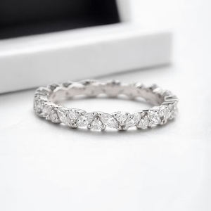 แหวนวงนิรันดร์ประดับเพชรคิวบิกเซอร์โคเนีย ดีไซน์ทันสมัย เงินแท้ 925 ชุบทองคำสีกุหลาบ ทรงปาเว่ เหมาะสำหรับผู้หญิงในวันครบรอบ - Product Image 2