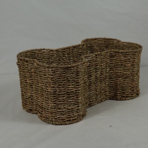 Eco-Friendly <b>Seagrass</b> Modern Geometric Shape Drink Food <b>Storage</b> <b>Basket</b> with Multifunction Organizer for Dogs - Product Image 5