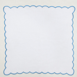 Custom Color Linen Scallop <b>Edge</b> Dinner Napkin Embroidered Linen Table Napkin for Wedding Party Event Decor - Product Image 4