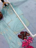 TENNECY Traje Salwar Farshi de Seda de Cristal Pura con Bordado de Lentejuelas de 3mm, Sin Arrugas, Agradable al Tacto, para Uso Diario y Estilo Fiesta, Ideal para Diwali