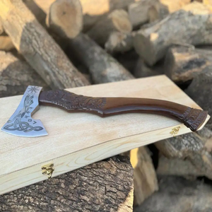 Hache de camping LEGACY BLADES de qualité industrielle, forgée à la main en acier à haute teneur en carbone, manche en bois de frêne, outil utilitaire d'extérieur, garantie de 3 ans - Product Image 6