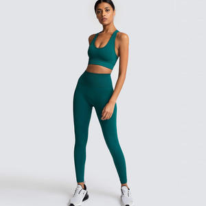 Leggings Femeninos Ultra Suaves para Yoga, Conjunto Deportivo con Sujetador Deportivo Push-Up, Leggings Atléticos, Conjunto de Yoga para Mujer, Chándal Deportivo sin Costuras para Mujer - Product Image 1