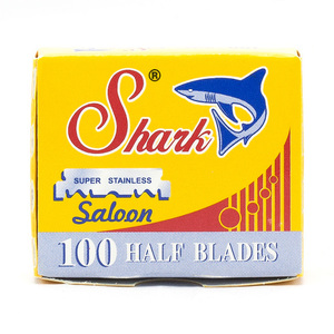 ใบมีดสแตนเลสแบบคมเดียว ครึ่งใบ แพ็ค 100 ใบ ยี่ห้อ Shark สำหรับตัดผมและกำจัดขนตามร่างกาย - Product Image 1