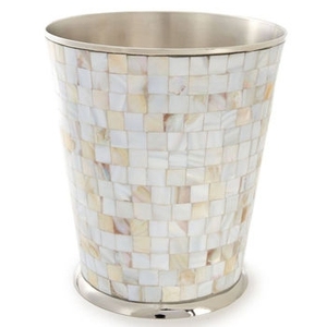 Elegant Black Mother of Pearl Waste <b>Bin</b> Square Shell Inlay Trash Can High-End Modern Wastebasket for Luxury Hotel and Office - Product Image 5