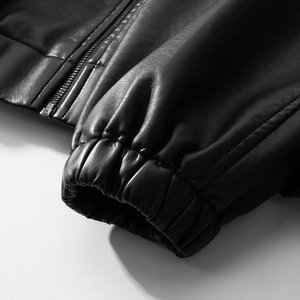 Custom Logo <b>Men</b> Leather <b>Jacket</b> <b>Baseball</b> Motorcycle <b>Jacket</b> American Style Autumn Windproof Fashion Coat - Product Image 4