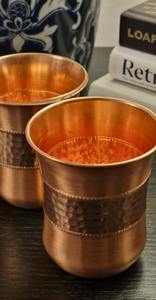 Ensemble de tasses et verres en cuivre de haute qualité, vaisselle en cuivre pur, idéal pour l'eau, le thé, le café, la bière, la table à manger et le service des invités - Product Image 5