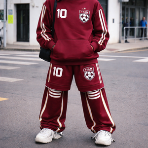 Créez votre propre survêtement d'hiver en polaire tissé pour homme, inspiré du football, avec capuche - Style streetwear - Product Image 3