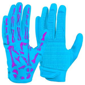 Full Finger Sports Gloves Blue Pink Glitter Print Non Slip Unisex All Seasons <b>Outdoor</b> Polyester <b>Hook</b> and Loop Closure - Product Image 1