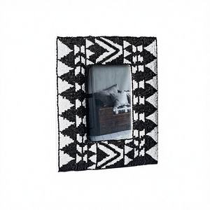 กรอบรูปปักลูกปัดทำมือสำหรับวางบนโต๊ะ กรอบรูปประดับลูกปัดเก๋ไก๋สำหรับตกแต่งบ้าน craftera ส่งออก - Product Image 1