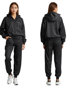 Conjunto Deportivo de Nylon para Mujer, Chaqueta con Cierre Completo y Pantalones Ajustados, Ropa Deportiva, Chaqueta para Correr, Conjunto para Trotar - Product Image 2