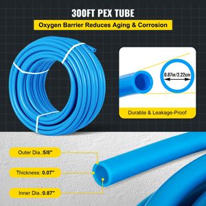 Tuyau PEX bleu sans barrière d'oxygène 80/160 psi, tube PEX de 1 pouce et tuyau flexible PEX de 300 pieds pour la plomberie et les conduites d'eau - Product Image 3