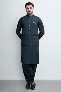 Salwar Kameez pour hommes avec gilet, vêtements indiens et pakistanais, tenue de mariage et de fête, tailles et couleurs personnalisées, design traditionnel sur mesure - Product Image 3