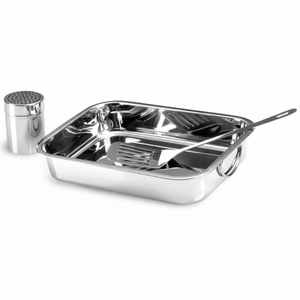 Bandeja para Asar de Acero Inoxidable, Juego de Bandejas para Asar de Acero Inoxidable, Juego para Lasagna, Juego de Bandeja y Rejilla para Horno, Reutilizable - Product Image 1