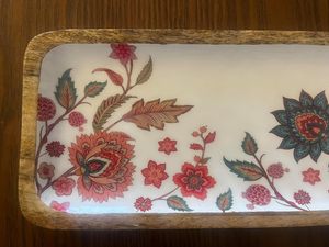 High Demanding Wooden Serving <b>Tray</b> Rectangular Shaped Premium Quality with Florence Sticker Wooden Decorative Decor <b>Tray</b> - Product Image 3