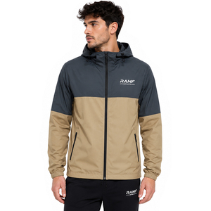 2026 Custom <b>Men</b> Black 1/4-Zip Bomber Jacket With Hood 100% Polyester <b>Pullover</b> Windbreaker Jacket - Product Image 1