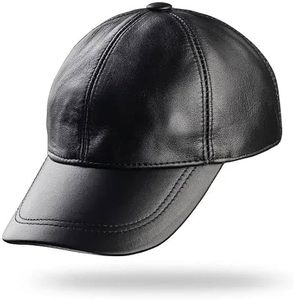 Casquette de baseball en cuir véritable avec logo de marque personnalisé, fabricant de chapeaux en cuir Strapback, vente en gros en vrac - Product Image 1