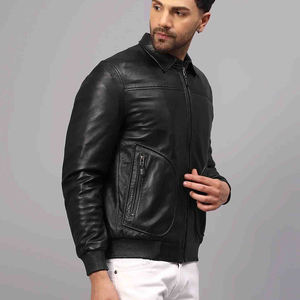 เสื้อแจ็คเก็ตหนังแท้สุดหรูสำหรับฤดูหนาวสไตล์สตรีทแวร์ |   ดีไซน์มอเตอร์ไซค์คลาสสิกสไตล์ไบค์เกอร์ |   ด้านหน้า |   สำหรับทุกเพศ |   ผู้จัดจำหน่ายสินค้าขายส่งจำนวนมาก - Product Image 1