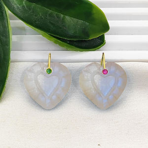 Colgante de Cuarzo Turmalina Rosa con Tallado de Corazón de 20mm, Amuleto de Cuarzo Turmalina Rosa en Forma de Corazón, Colgante Chapado en Oro, Proveedores de Joyería - Product Image 5