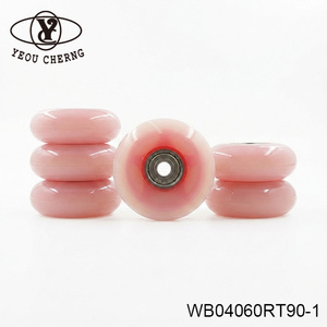 YEOU CHERNG WB04060RT90-1 Pink PU <b>Wheel</b> with Core for Automation Machinery - Product Image 1