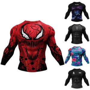 Maillots de compression MMA personnalisés de haute qualité pour BJJ, durables, avec impression par transfert thermique, protection UPF50, en tissu Spandex respirant à l'avant - Product Image 1