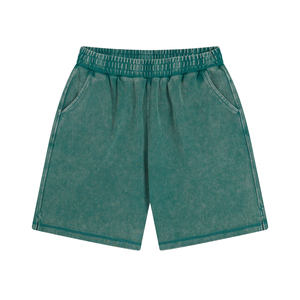 Shorts chauds unis pour hommes 100 % polyester respirant séchage rapide style décontracté taille élastique tissu peigné tricoté 160g logo frontal - Product Image 5