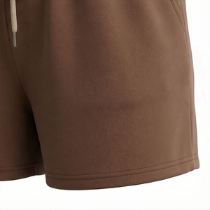 Conjunto de 2 Piezas para Mujer, Sudadera con Capucha de Manga Corta y Pantalones Cortos, Color Sólido, Estilo Casual, Holgado, por Encima de la Rodilla, Tejido de Algodón - Product Image 6