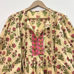 Vestido Midi Informal de Algodón Tejido para Mujer, Color Liso, Manga Corta, Cintura Imperio, Estilo Babydoll, Cuello en V, Holgado, para Todas las Temporadas - Product Image 2