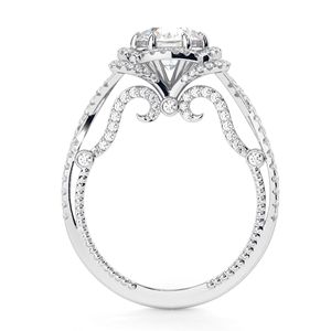 Anillo de Aniversario RITZIN con Corte Redondo, Halo Trenzado, Elegante y Resistente para Mujer en Blanco/Amarillo/Oro/Plata - Product Image 4