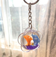 Porte-clés flottant en acrylique durable en forme de dauphin 3D, rempli de liquide, 4 cm, cadeau promotionnel