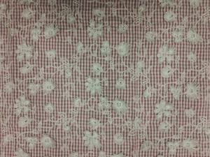 Hot Sale Woven Girls <b>Pink</b> and White 100% Cotton <b>Fabric</b> with 3D Applique Embroidery Gingham Check Pattern Available at Good Price - Product Image 4