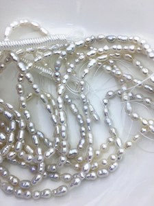 Perles de riz baroques blanches AA, perles d'eau douce, 5,5-6,5 mm, perles cultivées naturelles, brin en vrac pour la fabrication de bijoux, fournitures en vrac - Product Image 3