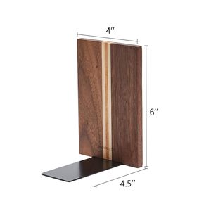 Handcrafted Solid Wood Bookends Decorative Wooden Book Ends Heavy Duty Book Holder for Shelves <b>Desk</b> <b>Office</b> Home Library <b>Rustic</b> - Product Image 6