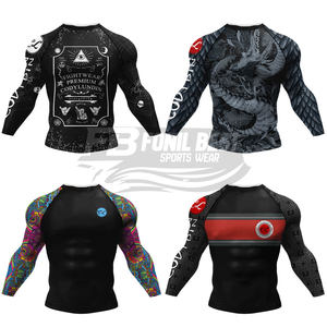 Rashguard de compression pour hommes, respirant, pour le fitness, la gym, le jogging, les activités de plein air et la musculation, avec design personnalisé sur le devant, OEM - Product Image 4