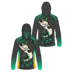 Camisas de Pesca con Capucha Personalizadas, Impermeables, Transpirables y de Secado Rápido, al por Mayor, de Poliéster con Protección UV para Pescadores, OEM - Product Image 3